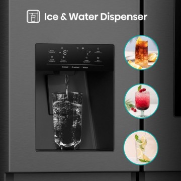 Hisense RS9P628GPFE Ψυγείο Ντουλάπα 614lt Total NoFrost Υ179xΠ91xΒ73εκ. Μαύρο Hi9